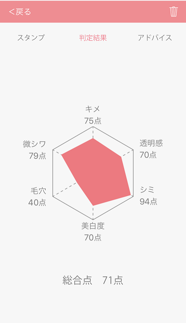 肌画像の総合得点チャート