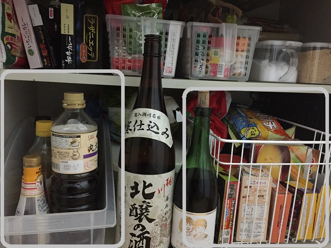コンロ下のすっきり収納(調味料、お菓子)