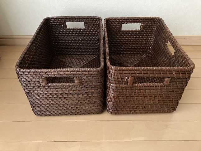 ニトリの積み重ねバスケット