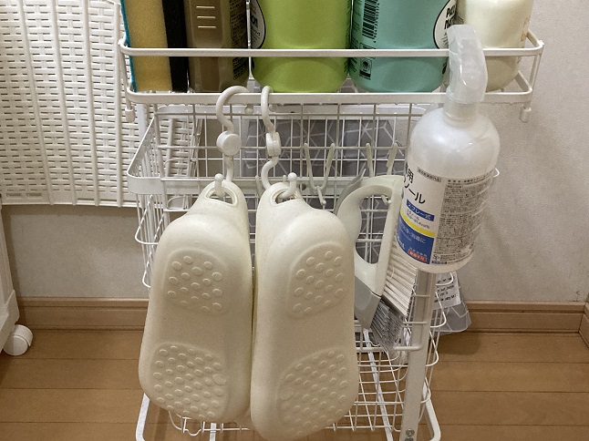 ランドリーワゴンのお風呂グッズ収納