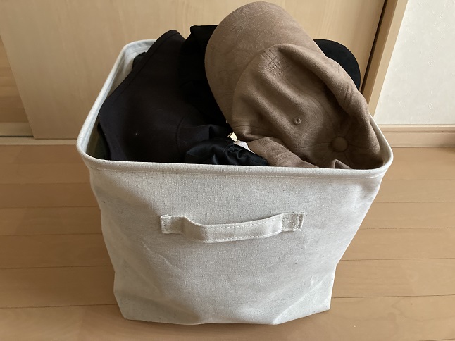 無印良品のポリエステル綿麻混ソフトボックス(L)