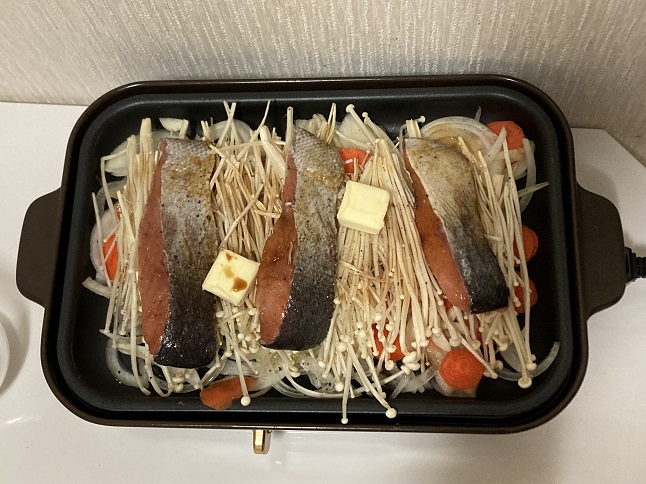 鮭の蒸し焼き